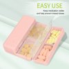 FYY Daily Pill Organizer,2 Pcs 7 Compartments Portable Pill Case Travel Pill Organizer,[Folding Design]Pill Box for Purse Pocket to Hold Vitamins,Cod Liver Oil,Supplements and Medication-Pink+Navy