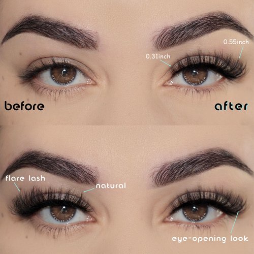 APCYUST Natural Lashes Wispy Eyelashes Fluffy Mink Lashes Naturl Look Small Strip Eyelash 10 Pairs Short Lashes Pack Lightweight Cat Eye Lash Strips Set Soft Fake Eyelash (Flare Lash | 8-14mm)