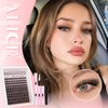 Fluffy Lash Extensions Kit 6-18mm Wispy Volume Lash Clusters Kit Cluster Eyelash Extension Kit 160pcs CD Curl Individual Lashes Kit with Bottom Lashes Lash Glue Self Application at Home by ALICE