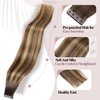 WIGER Tape In Human Hair Extensions Ombre Brown Mixed Blonde Insert Skin Weft Extensions 16 In Balayage Remy Human Hair Straight No Glue Brazilian Highlighted Hair Extensions(40g, 20 Pcs)