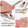 Andibro Cuticle Pusher Tool,2Pcs Stainless Steel Cuticle Remover Nail Cleaner Gel Fingernails Dead Skin Polish Peeler for Professional Manicure Pedicure Nail Art Care