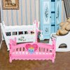 TOYANDONA Dollhouse Crib 2pcs Mini Doll, Miniature Doll Beds with Mobile for Mini House Furniture Set Miniature Dollhouse Furniture Accessories Model Decoration