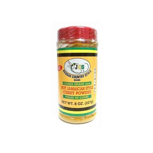JCS Reggae Style Hot Jamaican Style Curry Powder in 8 oz Bottle