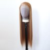 zigzag hair Strawberry Blonde Wig Long Straight Honey Brown Blonde Synthetic Lace Front Wigs Pre Plucked with Natural Hairline for Fashion Women Glueless Heat Resistant Hair Wig (Strawberry Blonde)