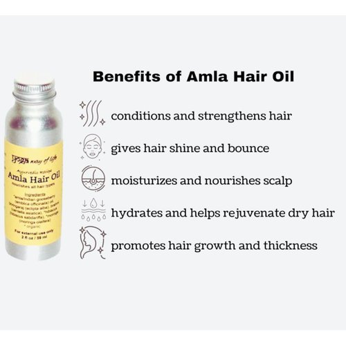 Yoga Way of Life Amla Hair Oil - Organic Indian Gooseberry Herbal Oil | Nourishes Hair and Scalp | Ayurvedic Recipe | 2 FL OZ (Sample)