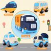 Muiteiur Big Car Stuffed Plush Toy, Soft Truck Toy Set with 4 Plush Baby Vehicles Toys Include Taxi Bus Airplane Tanker, Cute Cartoon Plush Gift for Kids Babies (15.7inch)