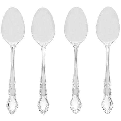 Oneida Dover Fine Flatware Teaspoons, Set of 4 , 18/10 Stainless Steel, Silverware Set, Dishwasher Safe