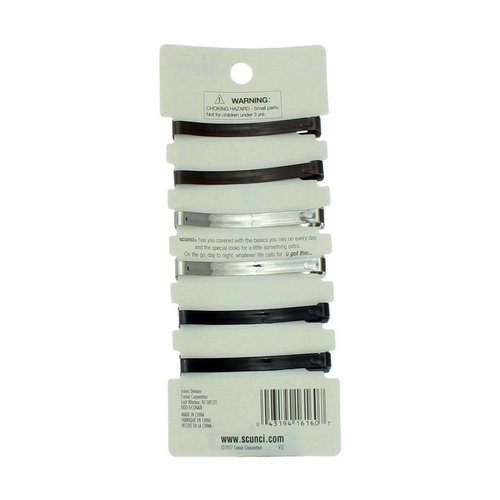 Scunci Effortless Beauty - Open Center Metal Barrettes, Assorted Colors (6 Count)