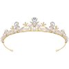 Oriamour Crystal Tiaras and Crowns Headband For Women Birthday Pageant Wedding Prom Princess Crown Bridal Tiara With Clear Beads,Wedding Tiara for Bride (Gold)