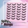 Yawamica Manga Lashes Wispy False Eyelashes Anime Lashes 14 Pairs Pack 8D Thick Eyelashes Spiky Strip Lashes Natural Look 15mm Fake Eyelashes Doll Lashes Look like Eyelash Extension