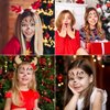 WRBAJIS Christmas Reindeer Face Tattoos Glitter Temporary Tattoo Cute Deer Fake Tattoos Eyes Face Gems Stickers for Women Girls Christmas Holiday Party Supplies 2Pcs