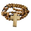 Bethlehem Certified Wooden Rosary from Olive Wood - Our Father Christian Catholic Wooden Prayer Beads in Cotton Rosary Pouch and Authenticity Certificate for Men and Women