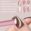 Cat Eye Magnet for Nails, Nail Magnet Cat Eye Gel Nail Polish Magnet Nail Magnets for Nail Art, Double-Ended Strong Magnetic Nails Polish Wand Nail Art Magnet for Nail Art Lovers DIY Manicure (Pink)