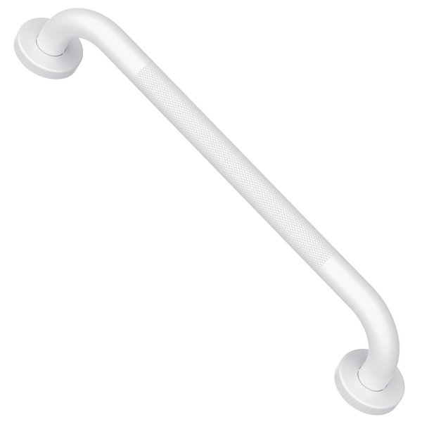 White Shower Grab Bars 20 Inch w/Anti-Slip knurled Grip, iMomwee Stainless Steel Bathroom Safety Bar, Bathtub Balance Support Handrail Assist Textured Handle for Elderly Seniors Handicap Disabled