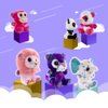 My OLi 5" Plush Toys Set Stuffed Animals Bundle of Zoo Animal Toys Lion/Monkey/Elephant/Pink Bear/Purple Bear/Panda Stuffed Animals Pack of 6 for Babies Kids Girls Boys