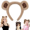Aprince Bear Ears Headband Animal Ears Headband Fluffy Soft Face Wash Headband Cute Party Headwear Costume Decoration for Cosplay Hair Accessories for Adult Kids
