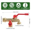 Pyntop Outdoor Double Taps Water Faucet, Garden Hose Splitter 2 Way, 3/4 inch Wall Mounted Brass Water Tap, Frost-Proof Outside Spigot Replacement with 2 Outlets for Balcony, Lawns, Hose Connector