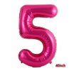 40 Inch Hot Pink Crown Numbers 5 Balloons ，5th Birthday Party Balloons Deorations Supplies，Giant Big Foil Mylar NumbersBalloons (Hot Pink 5)
