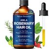 Amla Rosemary Hair Oil 4 fl Oz - Nourishing Rosemary Oil for Hair Growth - Mint, Castor, Tea Tree - Hair Growth Oil for Damaged Hair, Curly Hair, Frizzy Hair, Dry Scalp - Men, Women - Nexon Botanics