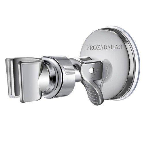 PROZADAHAO Adjustable Shower Head Holder, Bathroom Suction Cup Handheld Shower Head Bracket, Removable Handheld Showerhead & Wall Mounted Suction Bracket (Silver)