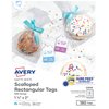 Avery Printable Blank Scallop Gift Tags with Sure Feed, 2" x 1.25", White, 180 Customizable Tags with Strings (22848)