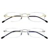 HIYANJN Rimless Readers Blue light proof reading glasses Women Men Anti Glare Filter Lightweight Eyeglasses (2-Pack,2.5)