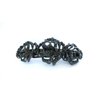 Bluish gray crystal black metal rose flower hair clip barrette