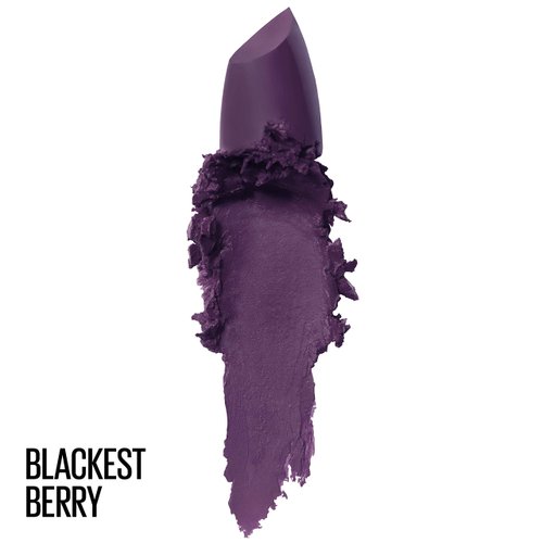 Maybelline Color Sensational Lipstick, Lip Makeup, Matte Finish, Hydrating Lipstick, Nude, Pink, Red, Plum Lip Color, Blackest Berry, 0.15 oz; (Packaging May Vary)