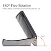 Switchblade Comb, Folding Comb, Pocket Comb, Foldable Comb Stainless Steel Folding Beard Comb with Cover Mustache Styling Comb for Men Beard Grooming Detangling and Styling(#2)