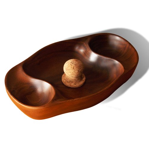 Briar & Oak Vintage Tobacco Pipe Ash Tray with Cork Knocker - Double Wooden Pipe Rest & Ashtray for Indoor, Outdoor, Patio, Home & Office Use - Pipe & Cigar Ashtray Gift for Men