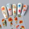 Summer Coconut Tree Nail Art Stickers Decals 2Pcs Palm Tree Flamingo Flowers Summer Nail Designs Stickers Manicure Accessories Tropical Style Nail Decals for Acrylic Nail Art Decorations Supplies