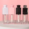 COSIDEA 18PCS Empty 8ML Square clear Lip Gloss Tube Black big doe foot wand lipgloss tubes for Lip oil tint bottles container