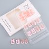 ROFIBUT French Tip Press on Nails Short Square Fake Nails White French Tip False Nails with 3D Resin Bow Charm Designs Glossy Natural Nude Acrylic Nails Reusable Stick on Nails for Women Girls 24Pcs