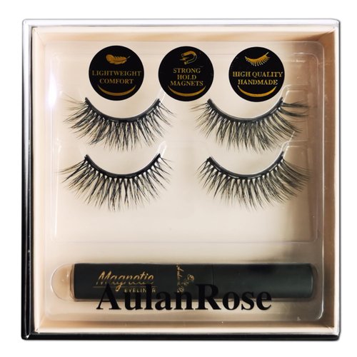 AulanRose Magnetic Eyelashes - Wispy Cat Eye Magnetic Lashes Natural Looking, Reusable 60 Wears Faux Mink Lashes Cruelty-Free & Vegan