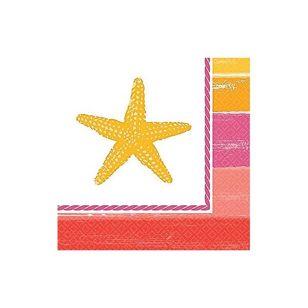 amscan Beverage Napkins mc Summer Shells