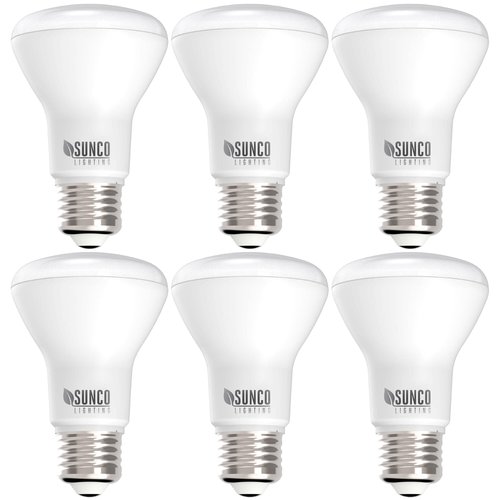 Sunco Lighting BR20 LED Bulbs Indoor Flood Light R20 Dimmable 3000K Warm White, 50W Equivalent to 7W, E26 Medium Base, Recessed Can Lights, Home Ceiling Lights Super Bright UL & Energy Star 6 Pack