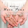 Heread Leaf Bride Wedding Hair Pins Crystal Bridal Head Dress Pearl Hair Accessories for Women and Girls (Pack of 3) (C Gold)