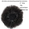 Afro Puff Drawstring Ponytail Extension for Black Women Afro Kinkys Curly Synthetic Ponytail Afro Bun Extension Hairpieces Updo Ponytail Hair Extensions 1B# Natural Black 5 inch Medium Size