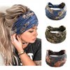 STGDAK Boho Headbands For Women Fashion Stretch Hair Bands Floral Knoted Head Bands Yoga Running Elastic Headband Stylish Wrap Headbands Hair Accessories for Teen Girls 3 Pack