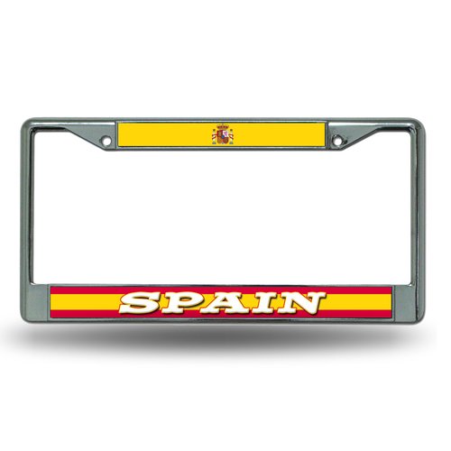 Rico Industries Spain National Soccer Team Standard Chrome License Plate Frame