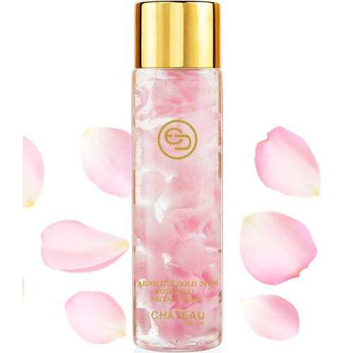 Absolute Gold 24K ROSE PETAL FACIAL TONER - 24 KARAT GOLD/COLLAGEN. For all skin types. 3.33 Fl.oz - 100 ml.