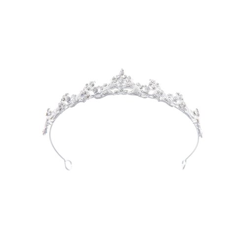 Silver Crystal Tiara for Little Girls Wedding Flower Girls Rhinestone Crown Princess Headpieces for Girls Birthday Prom Quinceanera