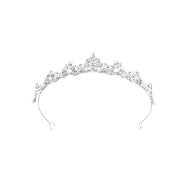 Silver Crystal Tiara for Little Girls Wedding Flower Girls Rhinestone Crown Princess Headpieces for Girls Birthday Prom Quinceanera