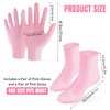 Aphlos Pink Silicone Moisturizing Socks & Gloves (1 Pair Each) for Intensive Hydration, Roughness Relief & Callus Treatment, Hydrating Skin Care for Dry, Cracked Hands & Feet, Suitable for Most Sizes