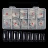 Vodisa Clear Nail Tips 500pcs French Acrylic Half Cover Fake Nails with Storage Case 10 Sizes Long False Nail for Lady Nail Salons and Home DIY Nail Art(Half Cover)