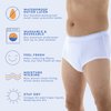 3-Pack Men's Maximum Absorbency Washable Reusable Bladder Control Briefs White 2X (Waist 44-45)