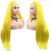 Micro Braided Lace Front Wigs for Black Woment Yellow Box Braid Hair Wig Long Synthetic Hair Wig Frontal Lace Glueless Heat Resistant Fiber Hair for Cosplay Party Use 28inches