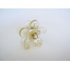 Small clear acrylic crystal flower hair claw clip
