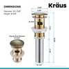 KRAUS Pop-Up Drain with Overflow in Brushed Gold, PU-11BG