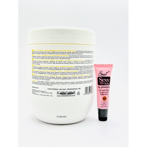 Hair Recipe Feed Your Hair Mask by Maxima 1000 ml /33.8 fl oz - Free Starry Lip Plumping Gloss 10ml (Protein- Nourishing Mask)